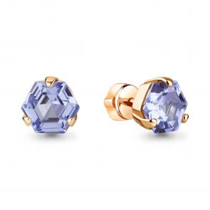 Серьги из золочёного серебра AQUAMARINE с танзанитом А47750603-п фото