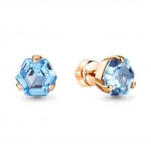 Серьги из золочёного серебра AQUAMARINE с топазом А4775092-п фото