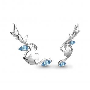 Серебряные серьги AQUAMARINE с топазом и фианитом А4775405А фото