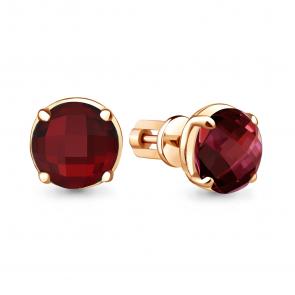 Серьги из золочёного серебра AQUAMARINE с гранатом А4775785-п фото