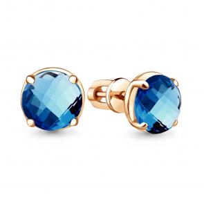Серьги из золочёного серебра AQUAMARINE с Лондон топазом А4775793-п фото