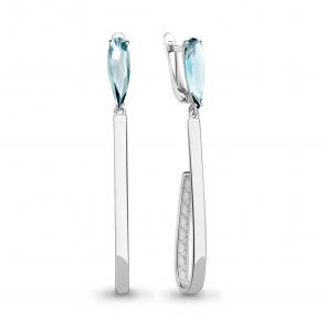 Серебряные серьги AQUAMARINE с турмалином А4776388 фото