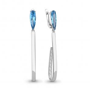 Серебряные серьги AQUAMARINE с топазом А4776392 фото