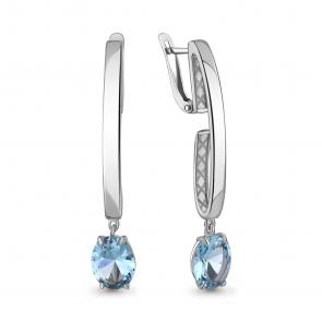 Серебряные серьги AQUAMARINE с топазом А4776792 фото