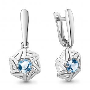 Серебряные серьги AQUAMARINE с топазом А4777305 фото