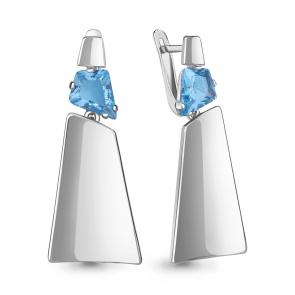 Серебряные серьги AQUAMARINE с топазом А4777992 фото