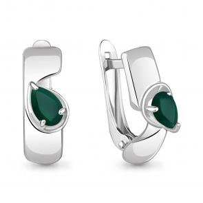 Серебряные серьги AQUAMARINE с агатом А4780509 фото