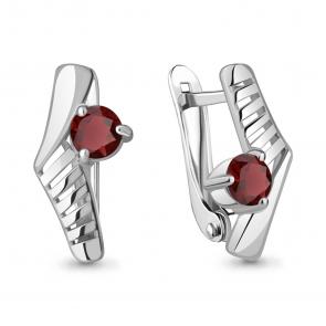 Серебряные серьги AQUAMARINE с гранатом А4781403 фото