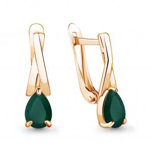 Серьги из золочёного серебра AQUAMARINE с агатом А4782409-п фото