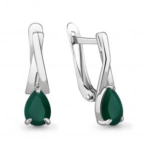 Серебряные серьги AQUAMARINE с агатом А4782409 фото
