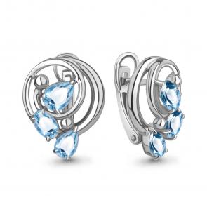 Серебряные серьги AQUAMARINE с топазом А4783105 фото