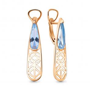 Серьги из золочёного серебра AQUAMARINE с топазом А4784292-п фото