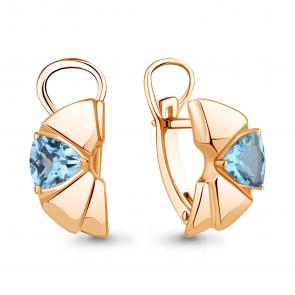 Серьги из золочёного серебра AQUAMARINE с топазом А4788105-п фото