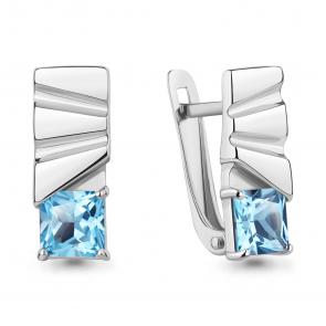 Серебряные серьги AQUAMARINE с топазом А4788205 фото