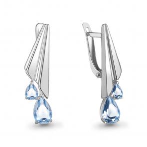 Серебряные серьги AQUAMARINE с топазом А4788305 фото