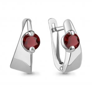 Серебряные серьги AQUAMARINE с гранатом А4789203 фото