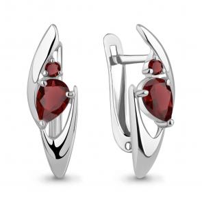 Серебряные серьги AQUAMARINE с гранатом А4793103 фото