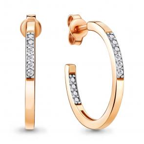 Серьги из золочёного серебра AQUAMARINE с фианитом А48233А-п фото