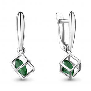 Серебряные серьги AQUAMARINE с подвижным агатом А4830109 фото