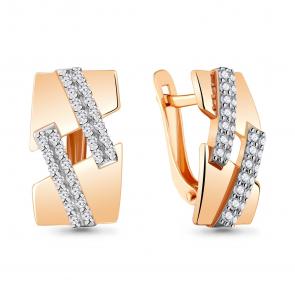 Серьги из золочёного серебра AQUAMARINE с фианитом А48372А-п фото