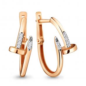 Серьги из золоченого серебра Гвозди AQUAMARINE с фианитом А48382А-п фото