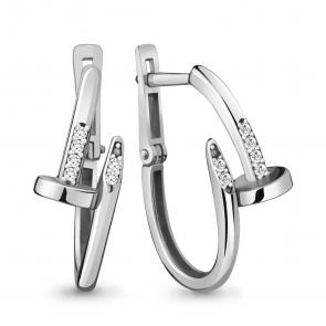 Серебряные серьги Гвозди AQUAMARINE с фианитом А48382А фото