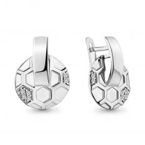 Серебряные серьги AQUAMARINE с фианитом А48383А фото