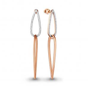 Серьги из золочёного серебра AQUAMARINE с фианитом А48443А-п фото