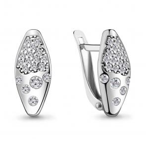 Серебряные серьги AQUAMARINE с фианитом А48488А фото