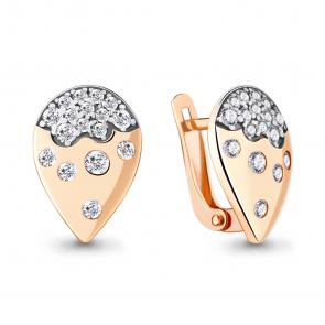 Серьги из золочёного серебра AQUAMARINE с фианитом А48490А-п фото