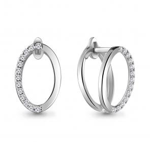 Серебряные серьги AQUAMARINE с фианитом А48536А фото