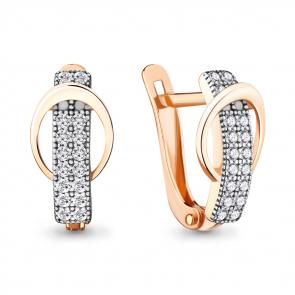 Серьги из золочёного серебра AQUAMARINE с фианитом А48541А-пк фото