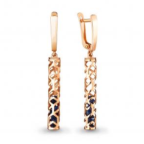 Серьги из золочёного серебра AQUAMARINE с ювелирным кристаллом А48550Н-п фото