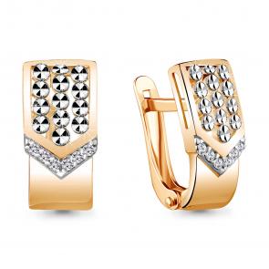 Серьги из золочёного серебра AQUAMARINE с фианитом А48589А-пк фото