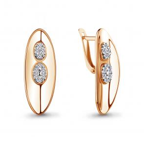 Серьги из золочёного серебра AQUAMARINE с фианитом А48603А-п фото