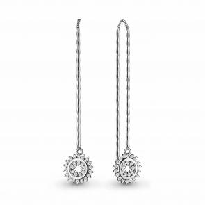 Серебряные серьги AQUAMARINE с фианитом А48625А фото