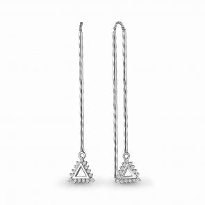 Серебряные серьги AQUAMARINE с фианитом А48627А фото