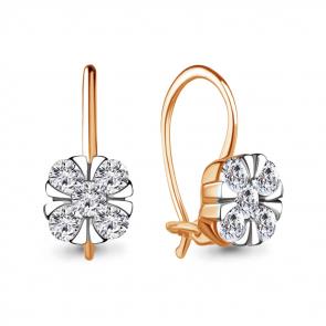 Серьги из золочёного серебра AQUAMARINE с фианитом А48649А-пк фото