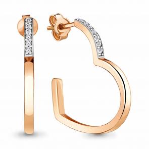 Серьги из золочёного серебра AQUAMARINE с фианитом А48736А-пк фото