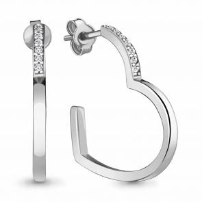 Серебряные серьги AQUAMARINE с фианитом А48736А фото