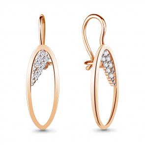 Серьги из золочёного серебра AQUAMARINE с фианитом А48760А-п фото