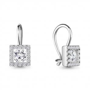 Серебряные серьги AQUAMARINE с фианитом А48773А фото