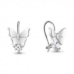 Серебряные серьги AQUAMARINE с фианитом А48780А фото