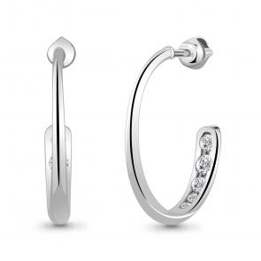 Серебряные серьги AQUAMARINE с фианитом А48783А фото