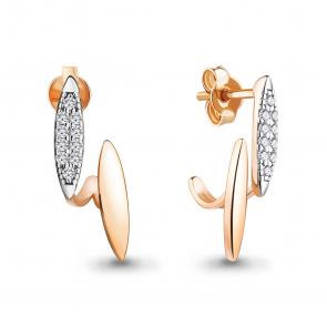 Серьги из золочёного серебра AQUAMARINE с фианитом А48863А-п фото