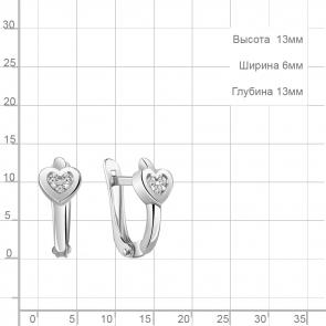 Серебряные серьги AQUAMARINE с фианитом А48868А фото