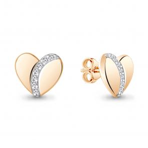 Серьги из золочёного серебра AQUAMARINE с фианитом А48877А-п фото