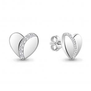 Серебряные серьги AQUAMARINE с фианитом А48877А фото