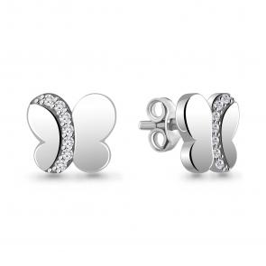 Серебряные серьги AQUAMARINE с фианитом А48878А фото