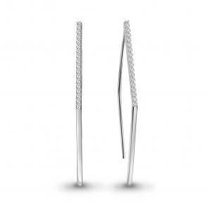 Серебряные серьги AQUAMARINE с фианитом А49077А фото